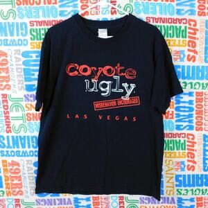 Retro Coyote Ugly Las Vegas T Shirt Size L Misbehavior Encouraged Y2K Black Red